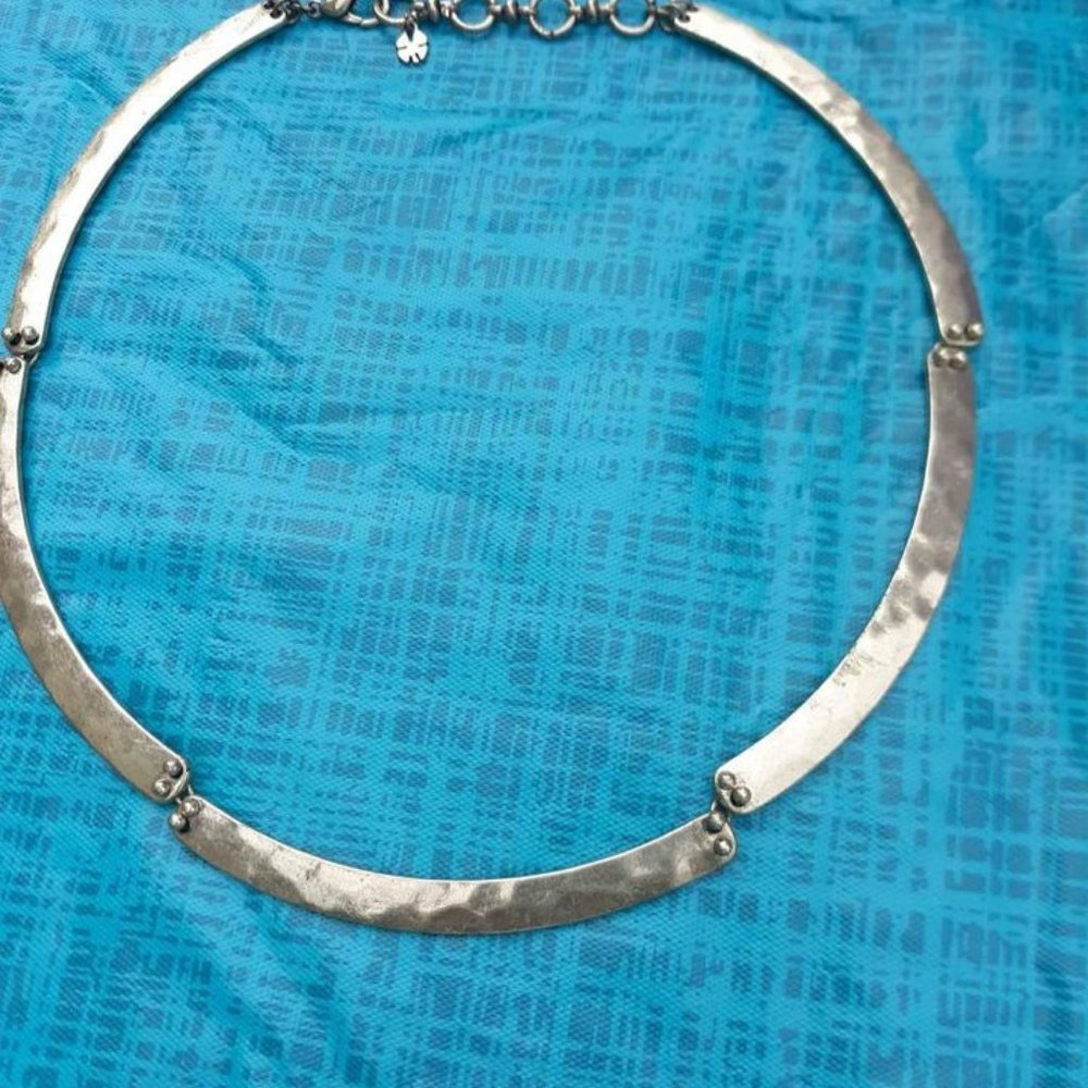 LUCKY BRAND goldtone METAL LINKED choker necklace